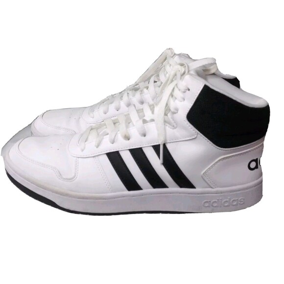 adidas Hoops 2.0 Men\'s Shoes Size 12 Mid White Black FY8617 Release Yr 2020